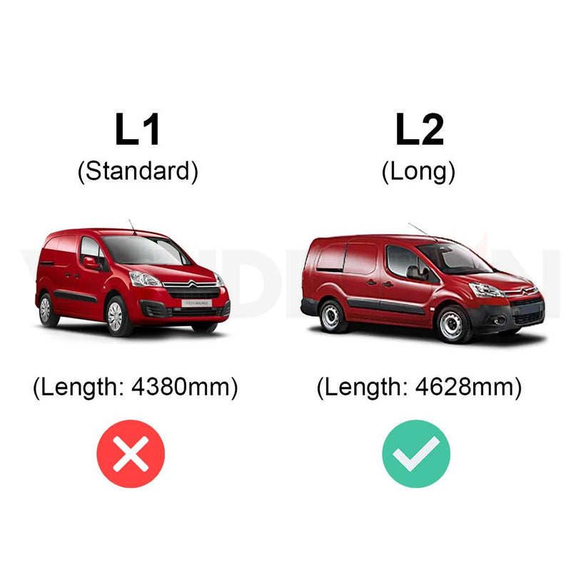 Citroen Berlingo Roof Rack Fits 2008-2018 L2 With Barn Doors 2x Bars Rhino Fleet