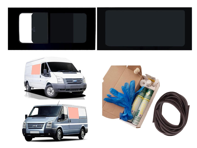 Ford Transit (2000-2014) - Left Opening Right Fixed Dark Tint Windows & Fitting Kit