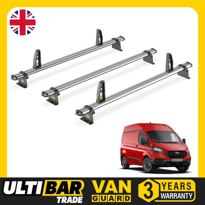 Ford Transit Custom Roof Rack for 2013-2024 GEN1 [H2] 3 Bars Van Guard Trade Bar