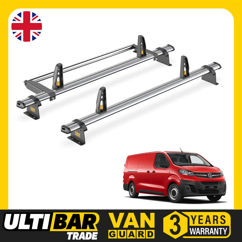 Vauxhall Vivaro Roof Rack for 2019+ LWB (L2) 2x Bars Bundle Van Guard Ulti Trade