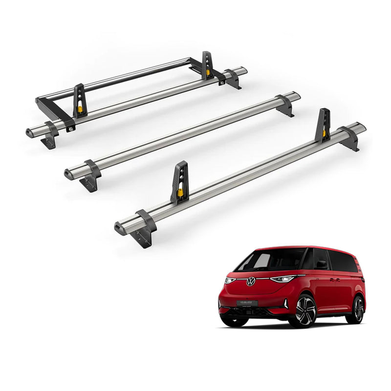 VW ID Buzz Roof Rack for 2022+ [Tailgate, SWB] 3 Bars & Roller - Van Guard Plus