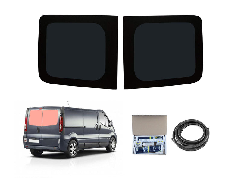 Renault Trafic (2001-2014) Rear Barn Door Window Privacy Camper Glass with Fitting Kit
