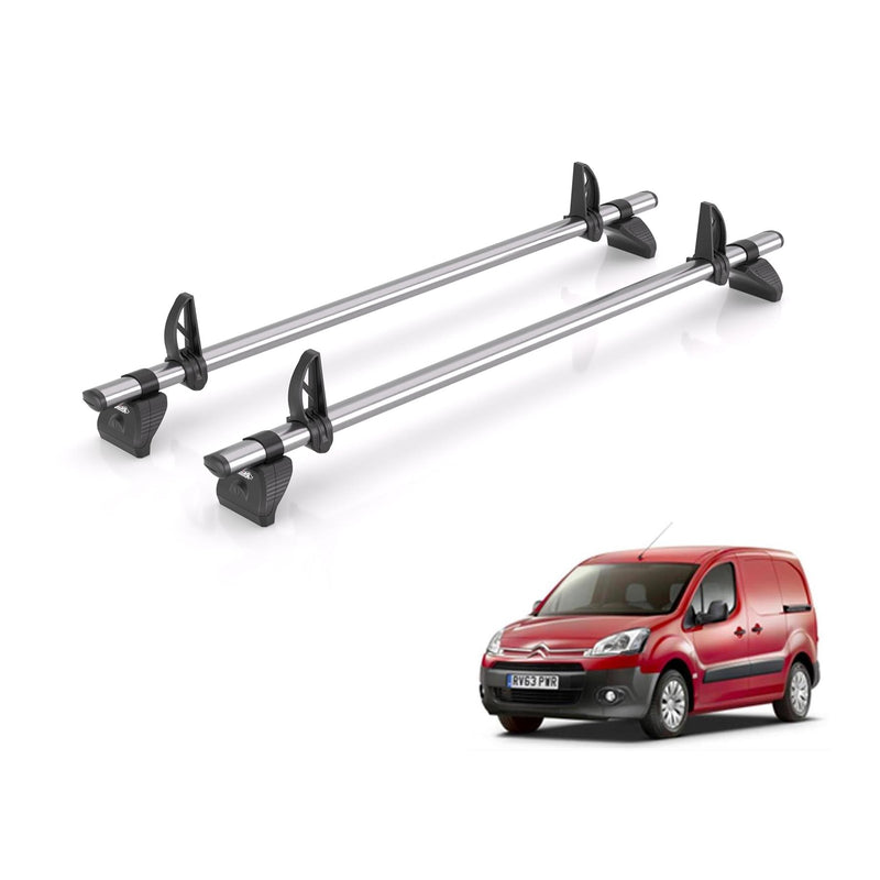 Citroen Berlingo (2008-2018) - 2 Rhino Kammbar Fleet Roof Bars (Steel)