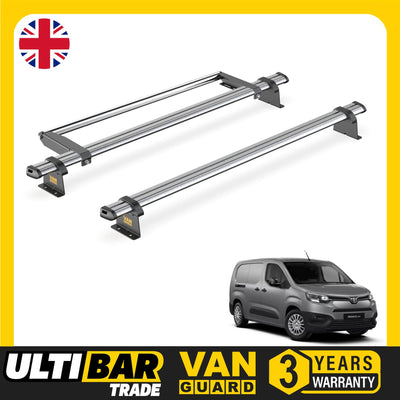 Toyota ProAce City Roof Rack for 2020+ [H2 Roof] 2 Bars & Roller Van Guard Trade