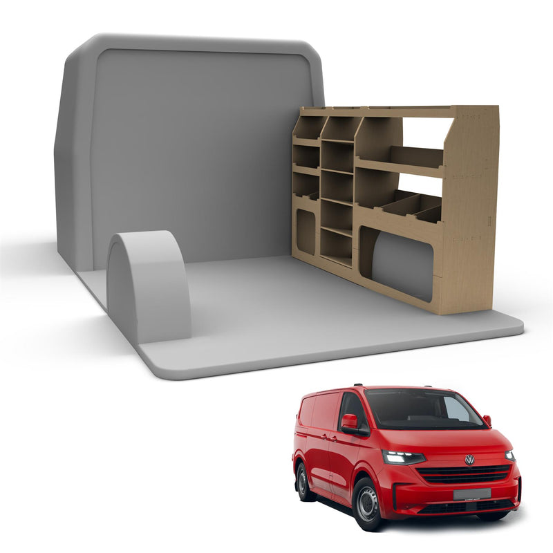 VW Transporter (2024-) Plywood Van Racking - Driver Side