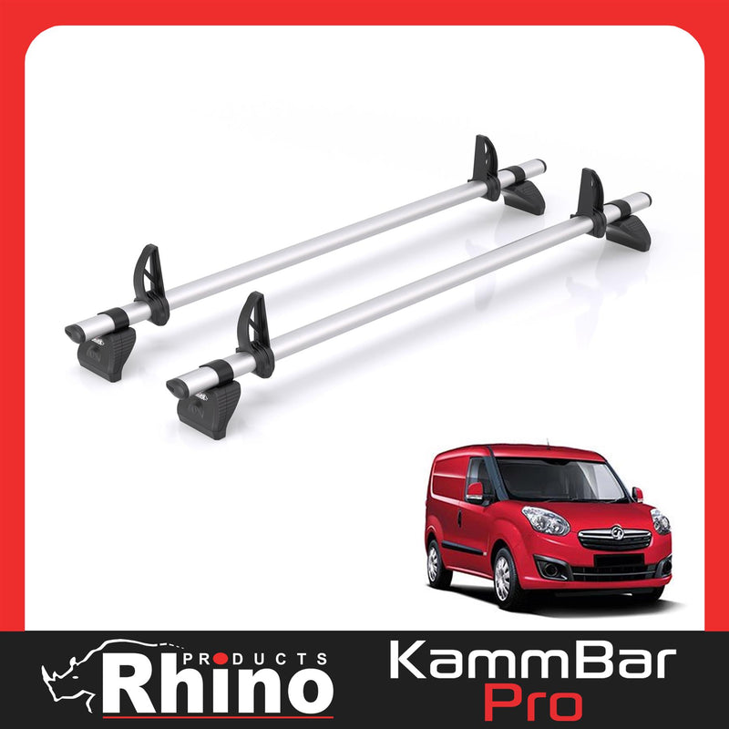 Vauxhall Combo (2012-2018) - 2 Rhino Kammbar Pro Roof Bars (Aluminium)