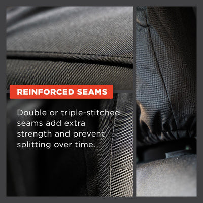 Ford Transit (2013-) Custom Front & Rear Black Seat Cover Bundle With Work Tray [DCIV/ Crew Cab]