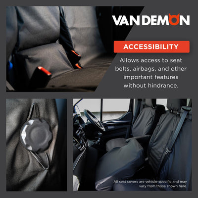 Ford Transit Connect - Tailored Front Row Seat Covers w/Armrests in Black (1+1)