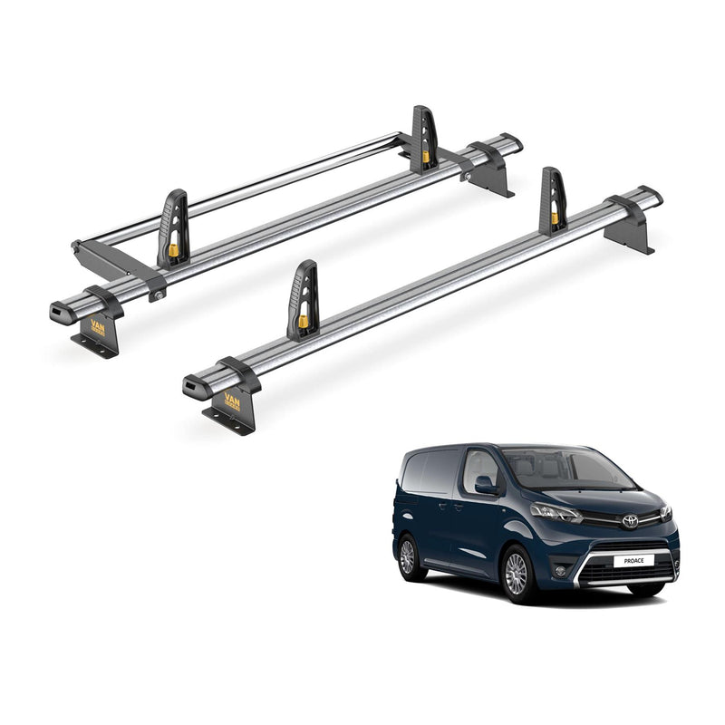 Toyota ProAce Roof Rack for (2016+ Compact) 2 Bars + Roller Van Guard Ulti Trade