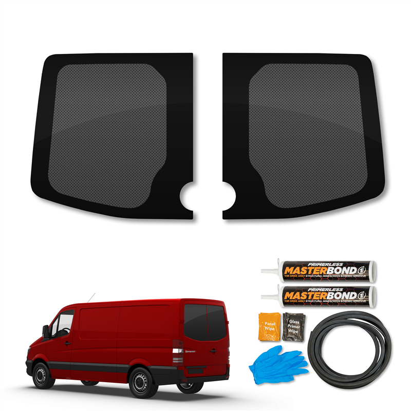 VW Crafter (2006-2017) - Rear Door Dark Tint Windows & Fitting Kit