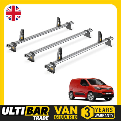 Van Guard Ulti Bar Trade + Loadstops 3 Bars Roof Rack For The Toyota Proace City 2020+