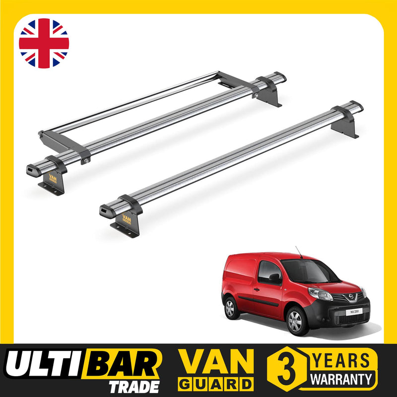 Nissan NV250 Roof Rack for 2019-2021 2x Roof Bars & Roller - Van Guard Trade