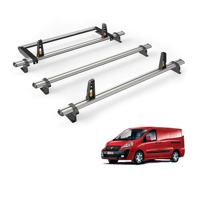 Fiat Scudo (2007-2016) - 3 Van Guard Ultibar Plus Roof Bars + Roller