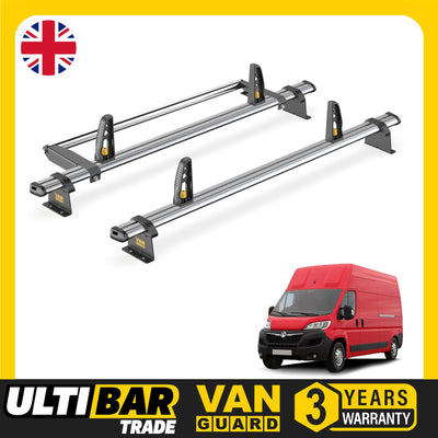 Roof Rack Vauxhall Movano 2022+ L3H2/L4H2 2x Bars, Roller, Loadstops - Van Guard