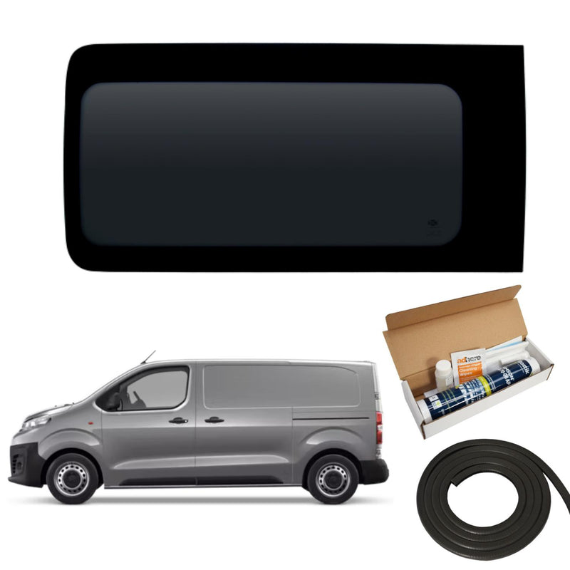 Citroen Dispatch (2016-) Driver Opening Passenger Fixed Side Windows Privacy Camper Glass with Fitting Kit