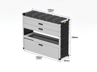 Peugeot Partner Van Guard Racking - Driver + Passenger Side [Gold Pack]