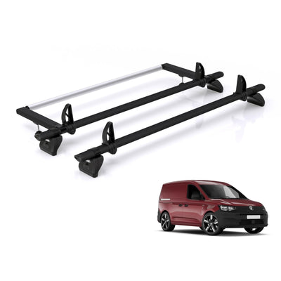 VW Caddy (2020 onwards) - Rhino Kammbar Black Roof Bars