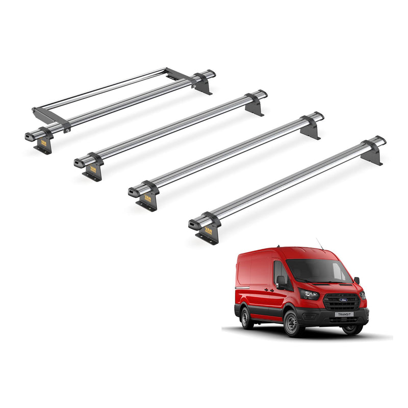 Ford Transit (2013-2024) - 4 Van Guard Ultibar Trade Roof Bars + Roller