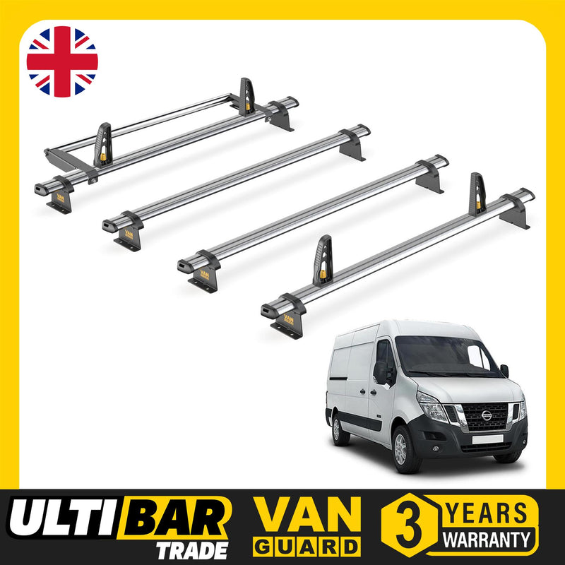 Nissan NV400 Roof Rack for L2/L3 4x Bars & Roller & Loadstops Van Guard Trade