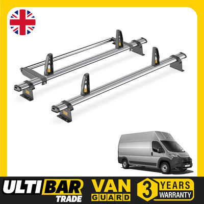 Peugeot Boxer Roof Rack for 2006+ [H3] 2x Bars, Roller, Loadstops - Van Guard