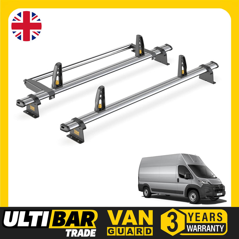 Peugeot Boxer Roof Rack for 2006+ [H3] 2x Bars, Roller, Loadstops - Van Guard
