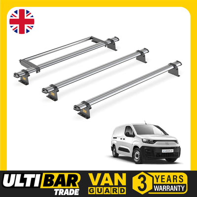 Fiat Doblo Roof Rack for 2022+ [Long (L2)] 3 Bars & Roller - Van Guard Trade