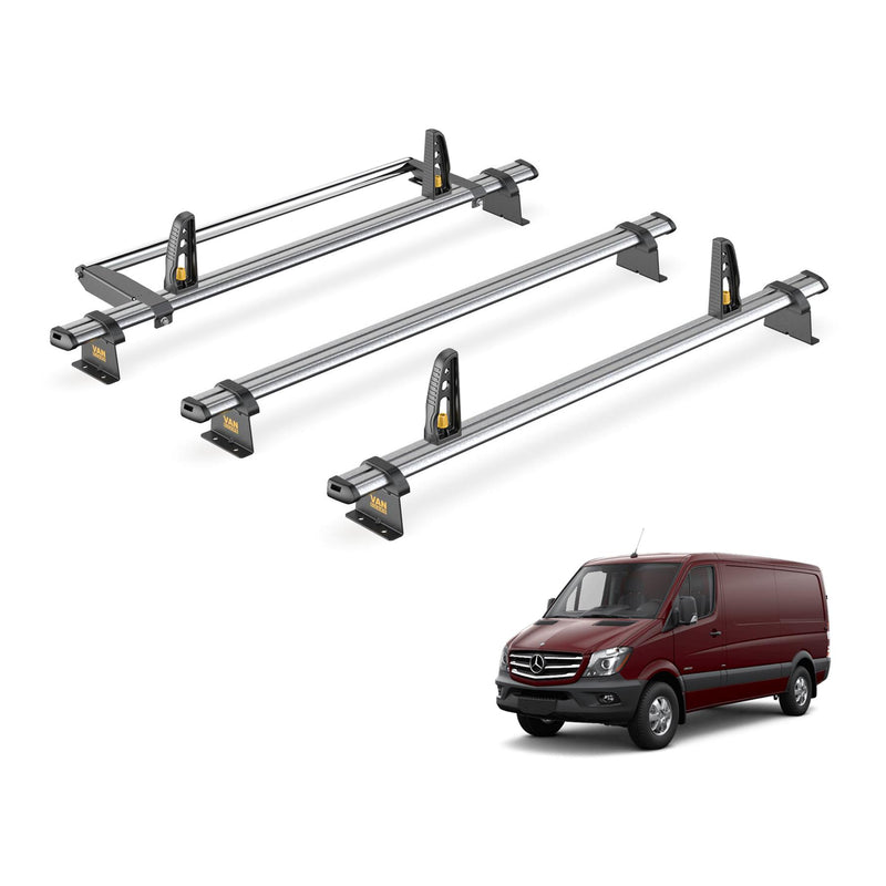 Mercedes Sprinter Roof Rack for 2006-18 MWB 3 Bars & Roller Van Guard Ulti Trade