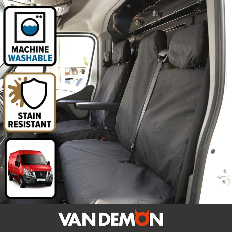 Nissan NV400 (2011-) - Tailored Front Row Fold Pass. Seat Covers in Black (1+2)