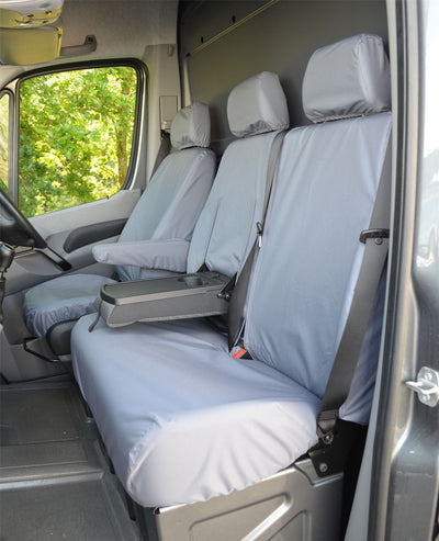 Mercedes Sprinter (2013-2018) - Tailored Front Row w/ Centre Tray Seat Covers Grey (1+2)