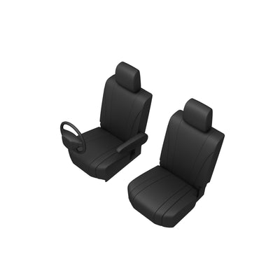 Ford Transit (2002-2013) Connect - Tailored Front Row w/ Armrest Seat Covers in Black (1+1)