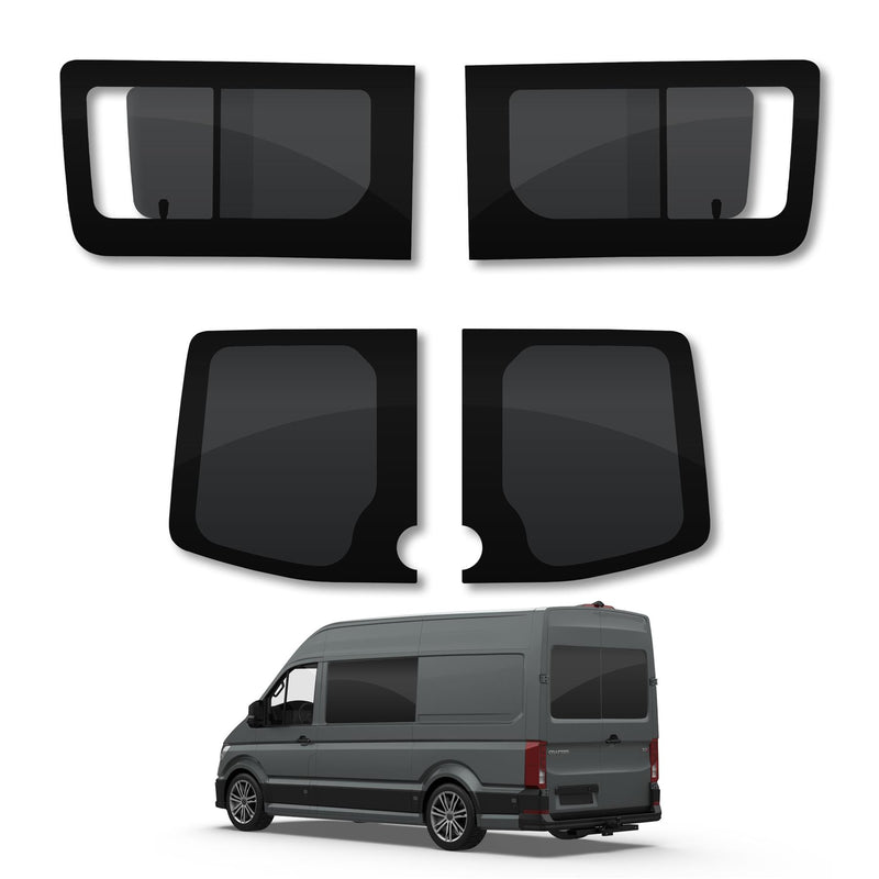 VW Crafter (2006-2017) Opening Side and Rear Door Window Privacy Camper Glass Full Kit