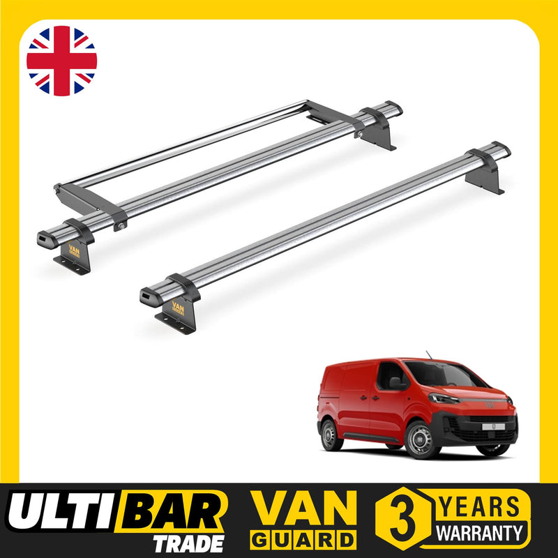Fiat Scudo Roof Rack for 2022+ 2 Roof Bars & Roller - Van Guard Trade