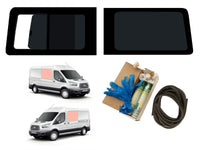 Ford Transit (2014-) - Left Opening Right Fixed Dark Tint Windows & Fitting Kit