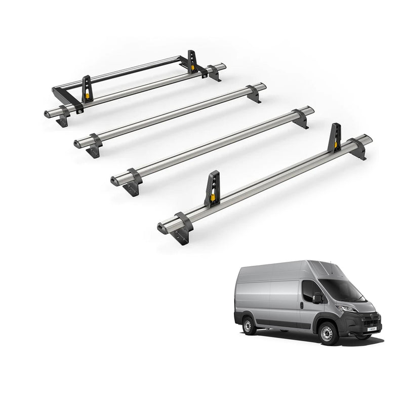 Peugeot Boxer Roof Rack for 2006+ [H3 Roof] 4x Bars & Roller - Van Guard Plus