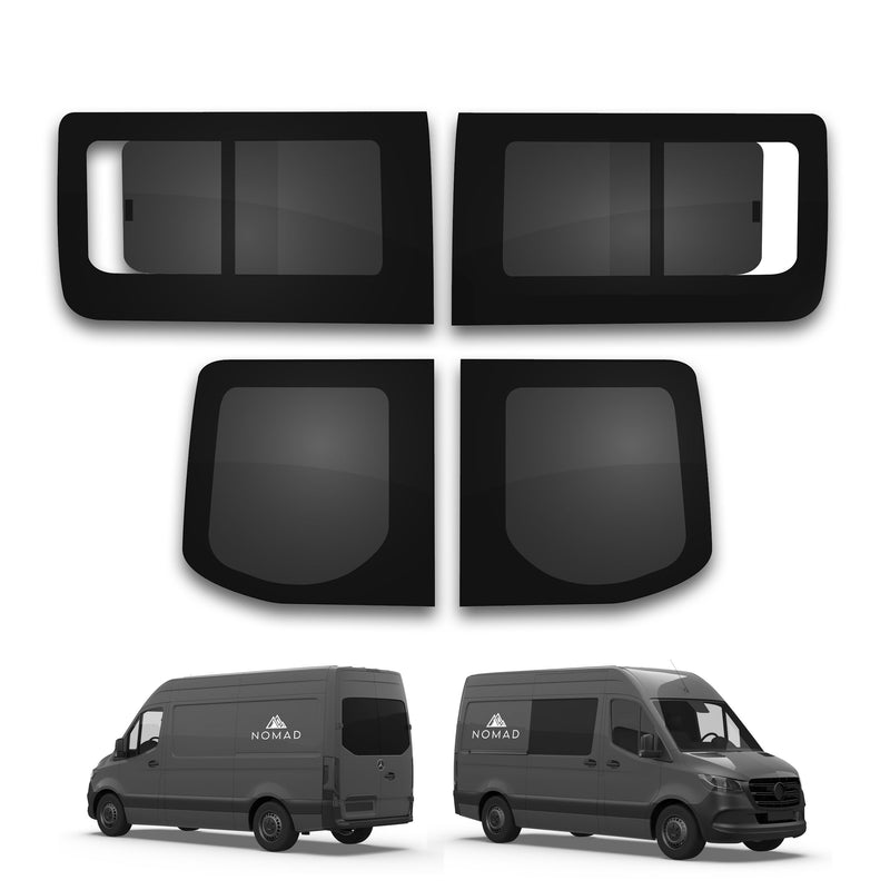 Mercedes Sprinter (2018-) Opening Side and Rear Door Window Privacy Camper Glass