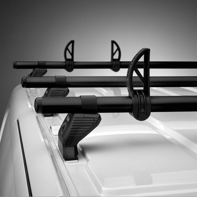 Mercedes Vito (2003-2014) - 4 Rhino Kammbar Black Roof Bars + Roller (Aluminium)