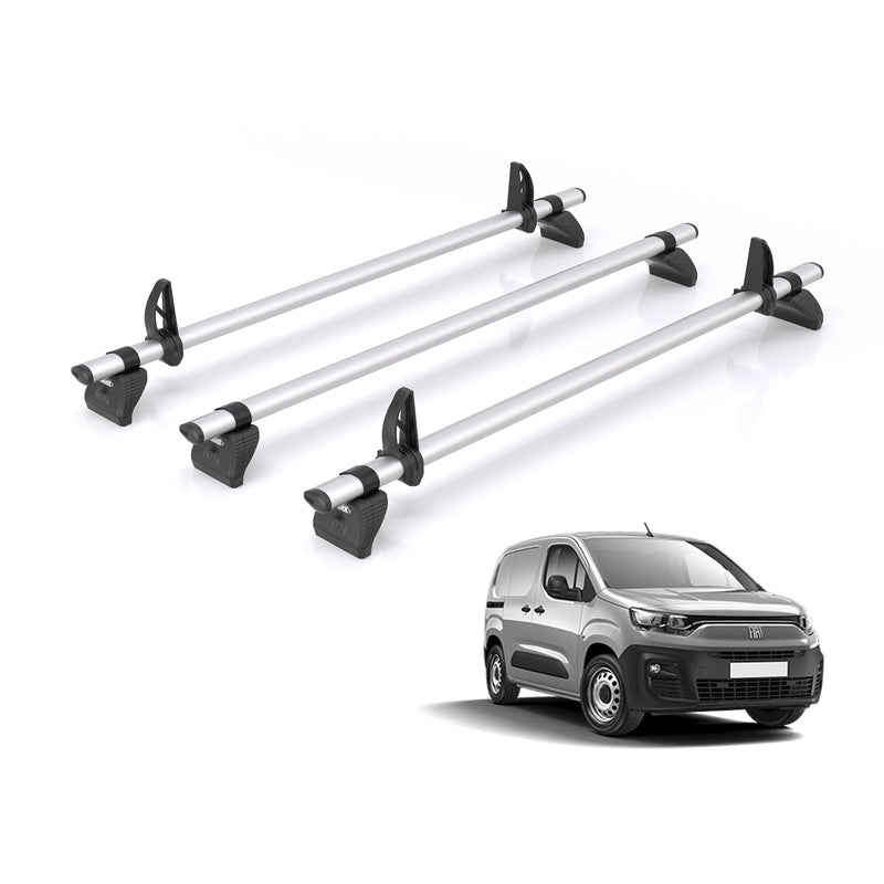 Fiat Doblo (2022-) - 3 Rhino Kammbar Pro Roof Bars (Aluminium)