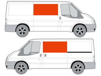 Ford Transit (2000-2014) Passenger Side Fixed Window Privacy Camper Glass MWB Glass Only