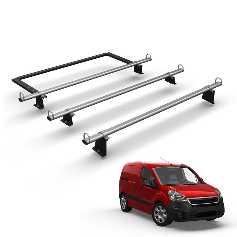 Peugeot Partner (2008-2018) - 3 Roof Bars & Roller