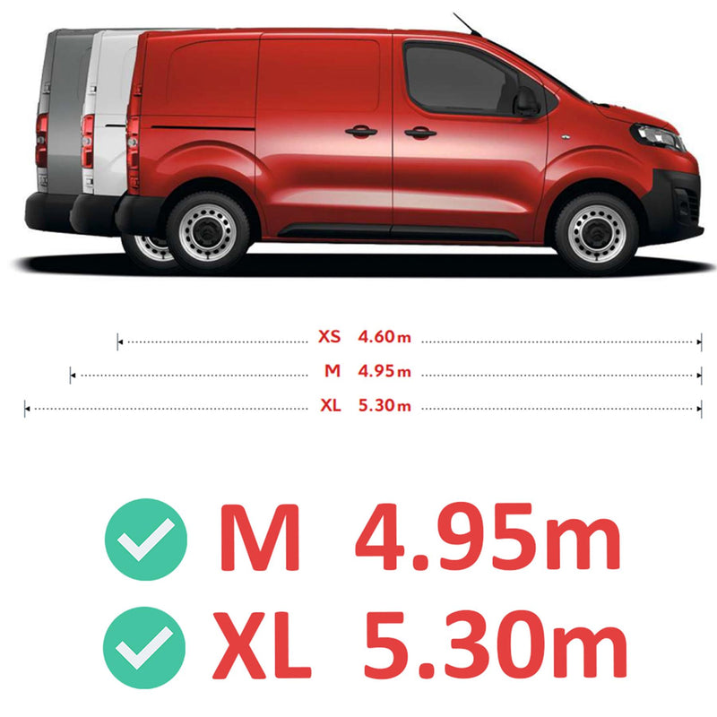 Citroen Dispatch (2016-) - 2 Rhino Kammbar Fleet Roof Bars + Roller (Steel)