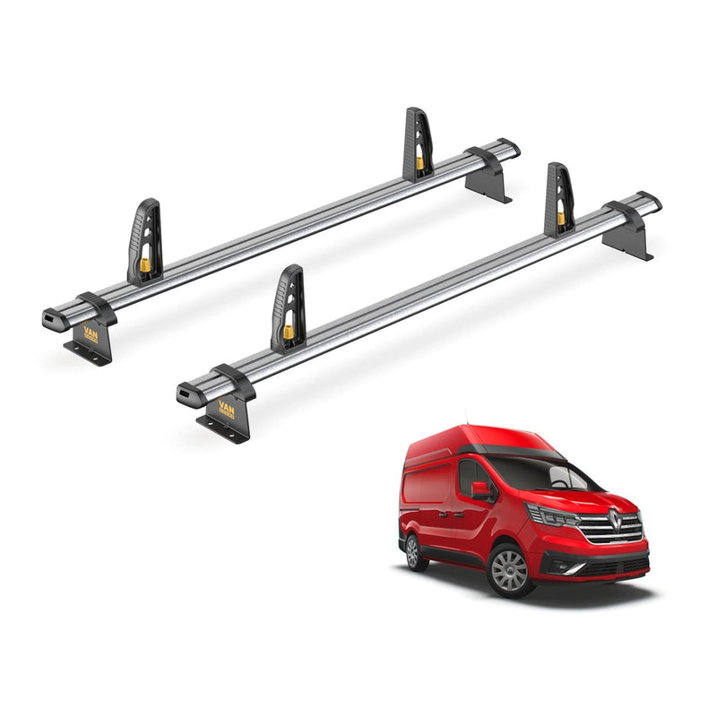 Renault Trafic Roof Rack (2014+) [High Roof] 2x Bars + Loadstops Van Guard Trade