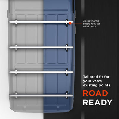 Mercedes  Vito Roof Rack for 2003+ Vans 3x Heavy-Duty Steel Roof Bars