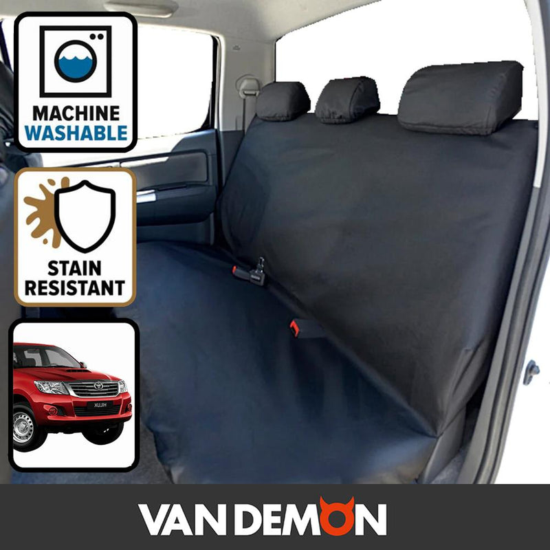 Toyota Hilux (2005-2016) - Tailored Rear Bench Seat Cover in Black