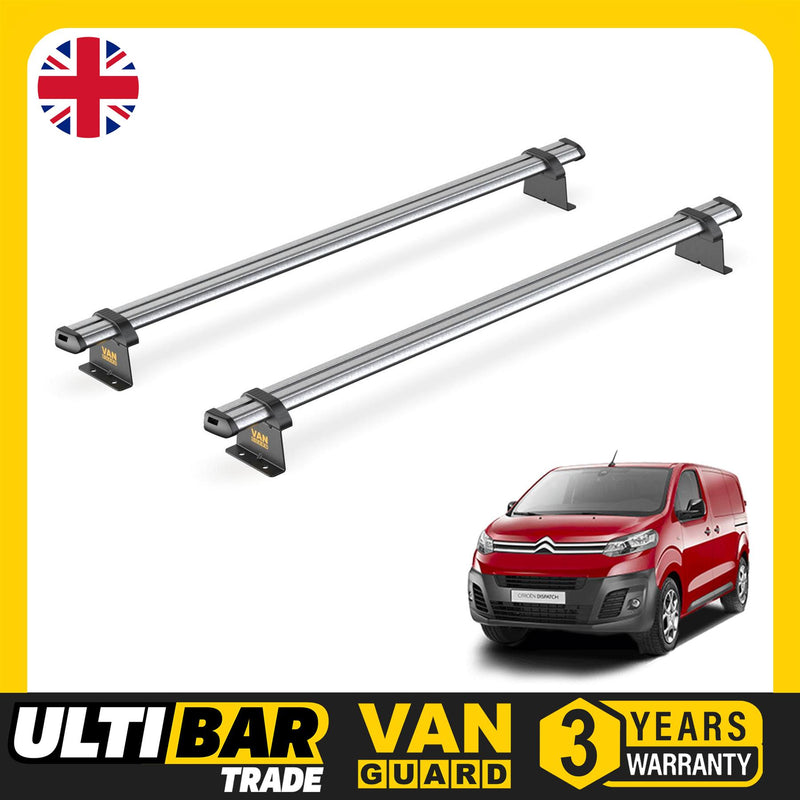 Citroen Dispatch (2016-) - 2 Van Guard Ultibar Trade Roof Bars