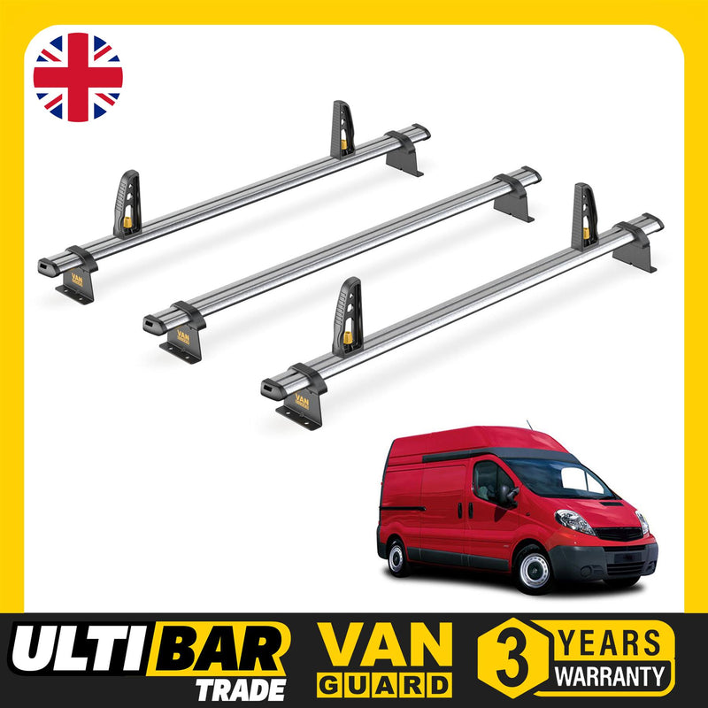 Renault Trafic Roof Rack for 2001-2014 High Roof 3x Bars Van Guard UltiBar Trade