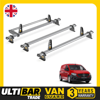 Mercedes Citan Roof Rack for 2022+ 3x Bars, Roller, Loadstops - Van Guard Trade