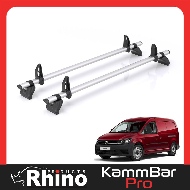 VW Caddy (2010-2020) - 2 Rhino Kammbar Pro Roof Bars (Aluminium)