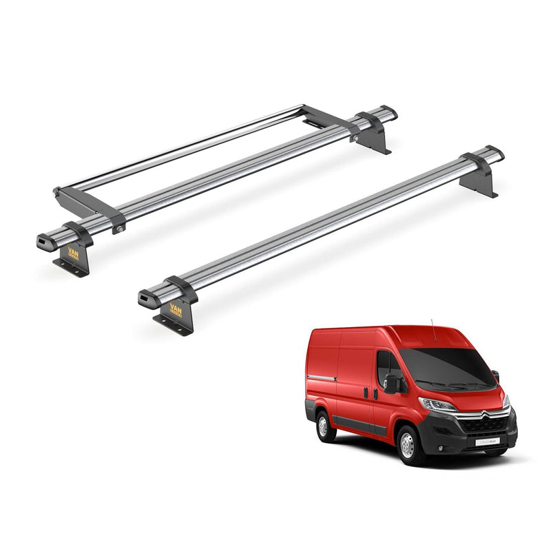 Citroen Relay (2006-) - 2 Van Guard Ultibar Trade Roof Bars + Roller