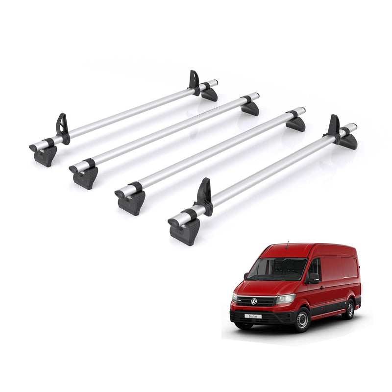 VW Crafter (2017-) - 4 Rhino Kammbar Pro Roof Bars (Aluminium)