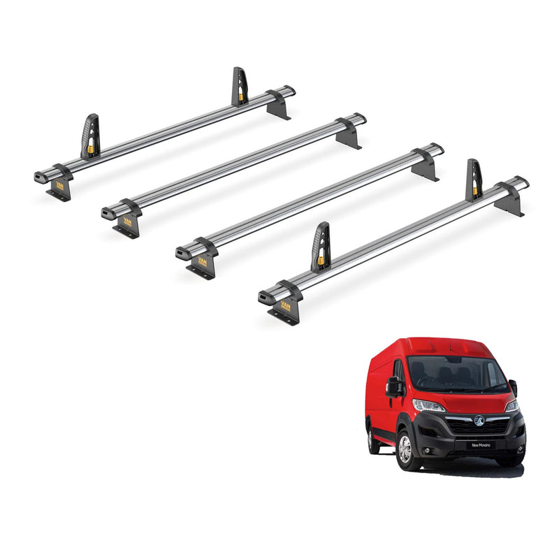 Vauxhall Movano Roof Rack for 2010-2021 4x Roof Bars + Loadstops Van Guard Trade